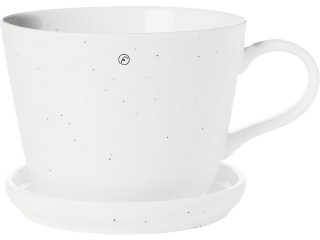 ERNST kávéscsésze tányérral 20cl, d9 h7 cm, porcelán, krémfehér