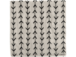 ERNST szalvéta, 33x33 cm, papír, bézs/fekete