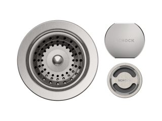 Schock szűrőkosár, távműködtető gomb és túlfolyó takaró MONN100S-N100 TOLD100X Inox