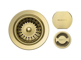 Schock szűrőkosár, távműködtető gomb és túlfolyó takaró MONN100S-N100 TOLD100X White Gold