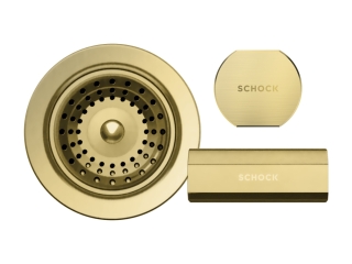 Schock szűrőkosár, távműködtető gomb és túlfolyó takaró MOND150 White Gold