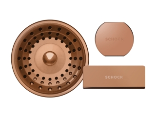 Schock szűrőkosár, távműködtető gomb és túlfolyó takaró TIAD100-D100L-D100LS Réz