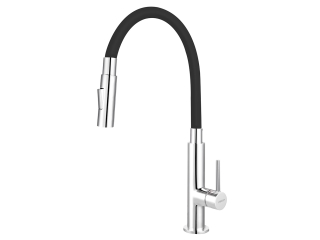 Ferro Zumba Slim 2F flexibilis csövű csaptelep, 2 funkciós zuhanyfej, fekete