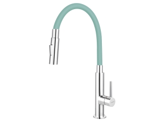 Ferro Zumba Slim 2F flexibilis csövű csaptelep, 2 funkciós zuhanyfej, menta-zöld