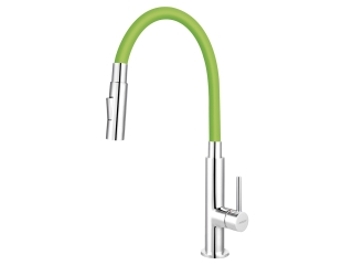 Ferro Zumba Slim 2F flexibilis csövű csaptelep, 2 funkciós zuhanyfej, zöld 