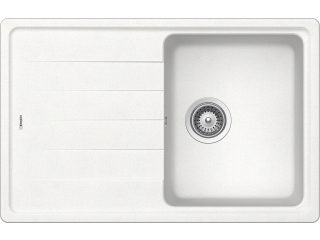 Schock Element D-100S konyhai mosogatótálca Cristalite Alpina 780 x 500 mm, gránit, megfordítható, hagyományos beépítés, fehér