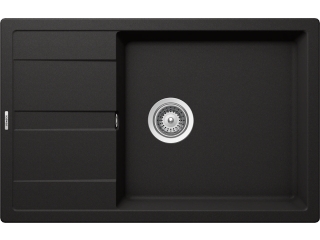 Schock Ronda D-100XL konyhai mosogatótálca Cristalite Nero 780 x 500 mm, gránit, megfordítható, hagyományos beépítés, fekete
