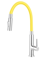 Ferro Zumba Slim 2F flexibilis csövű csaptelep, 2 funkciós zuhanyfej, sárga 