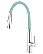 Ferro Zumba Slim 2F flexibilis csövű csaptelep, 2 funkciós zuhanyfej, menta-zöld